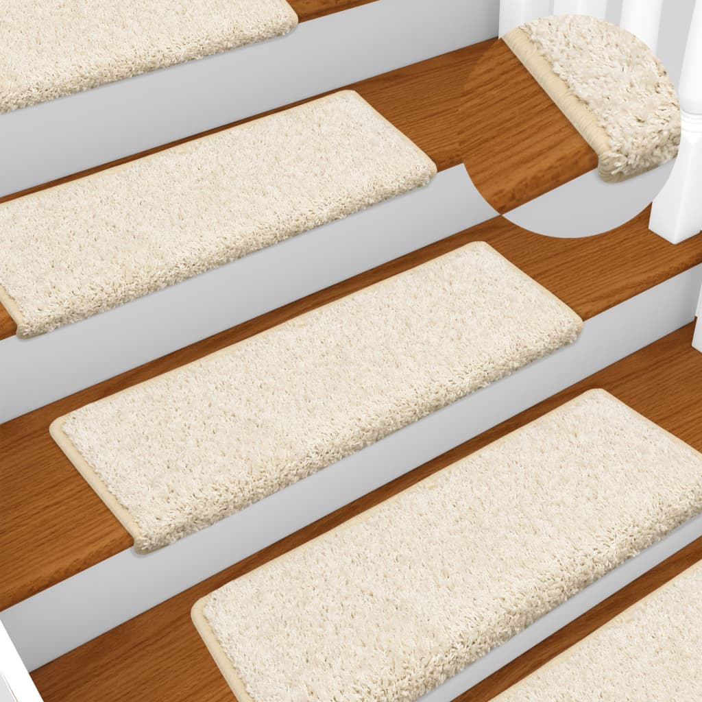 Stair Mats 10 Pieces 65x21x4 cm White Rectangular Edge