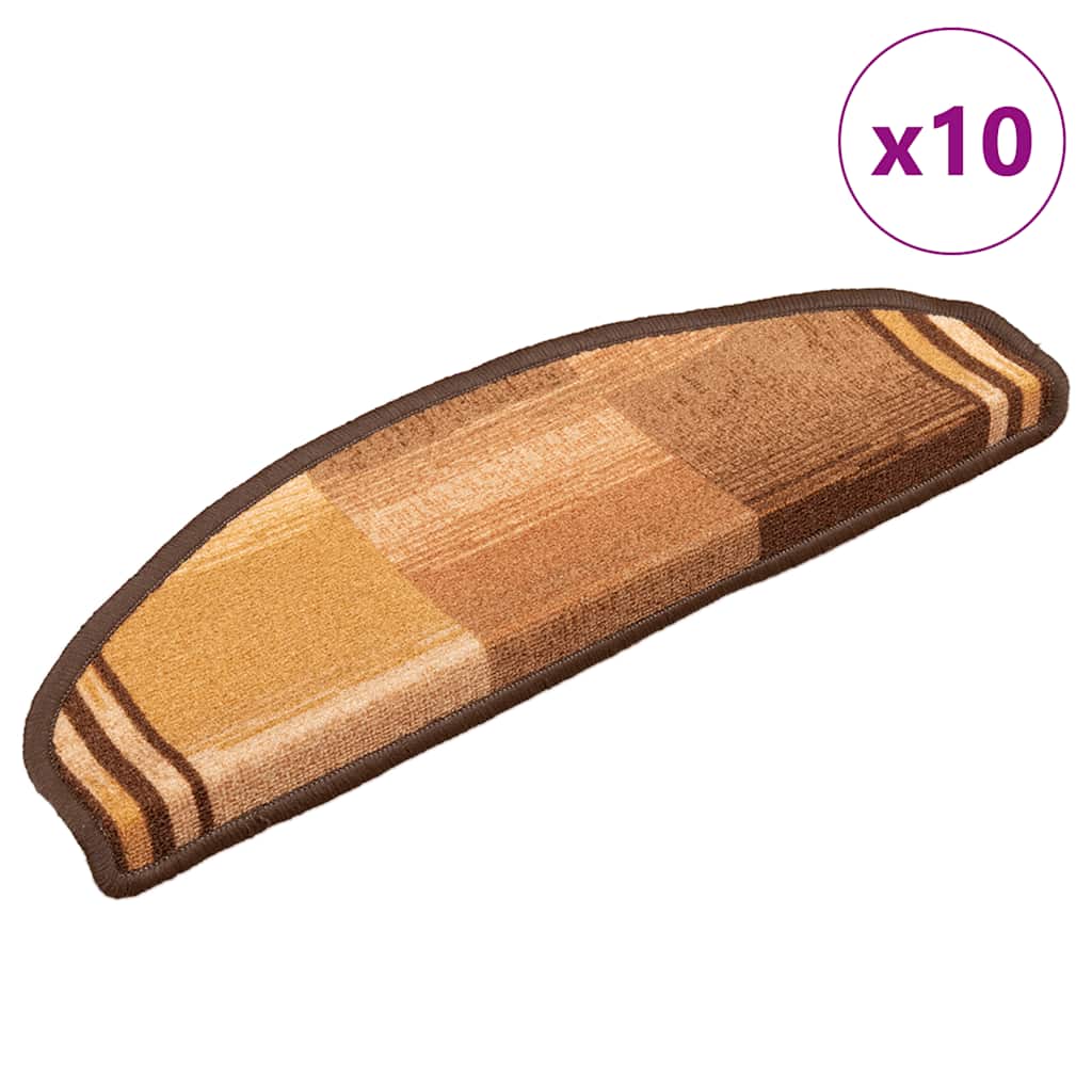 Stair Mats Self-adhesive 10 Pieces 65x21x4 cm Brown