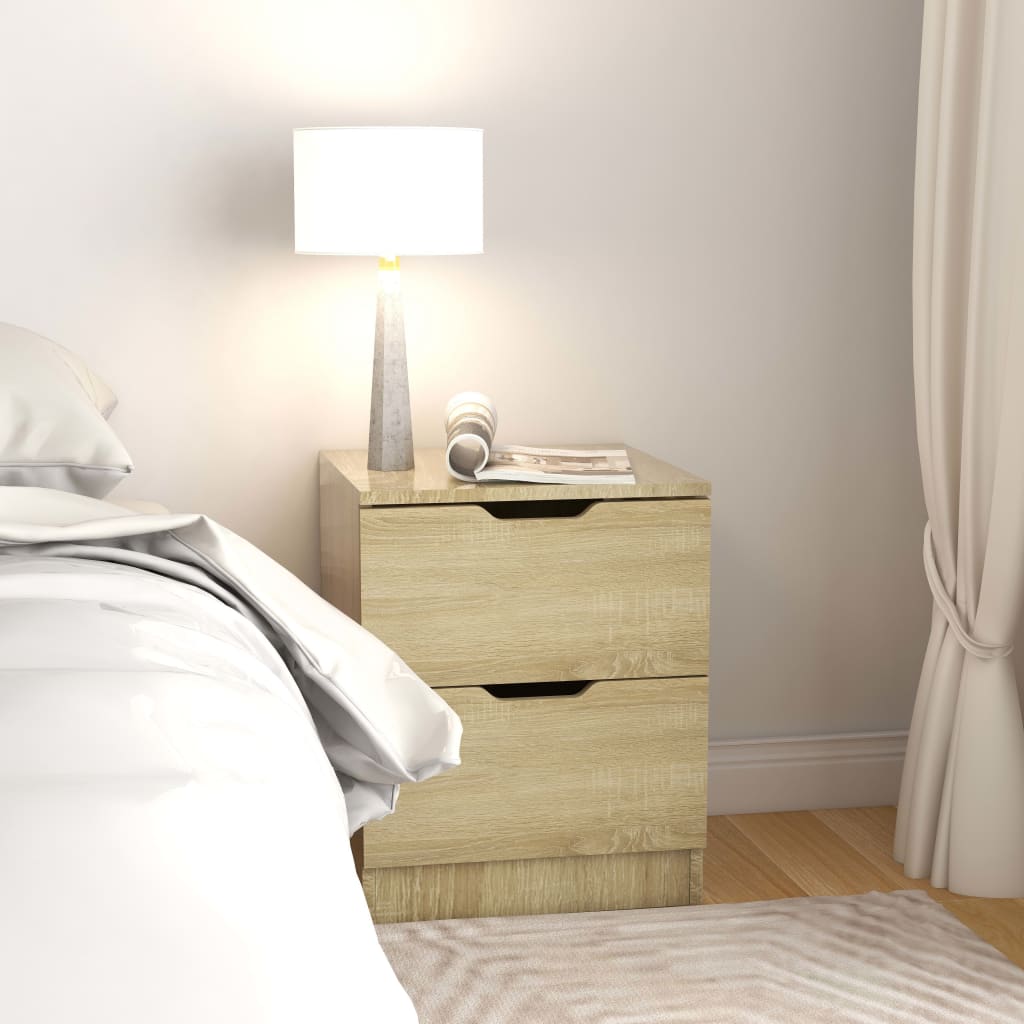 Bedside Table - MANNING Serifos Nightstand Sonoma Oak 40cm