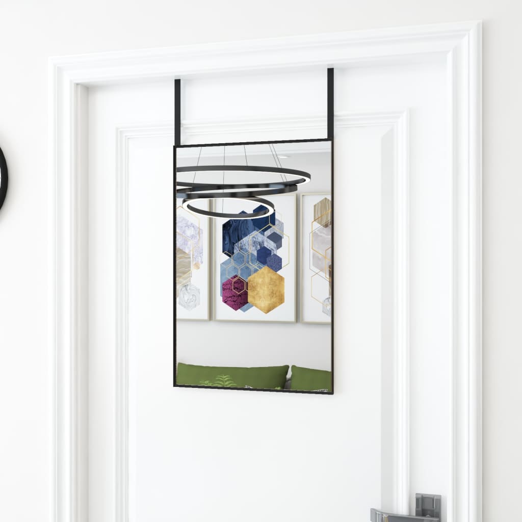 Door Mirror Black 40x60 cm Glass and Aluminium