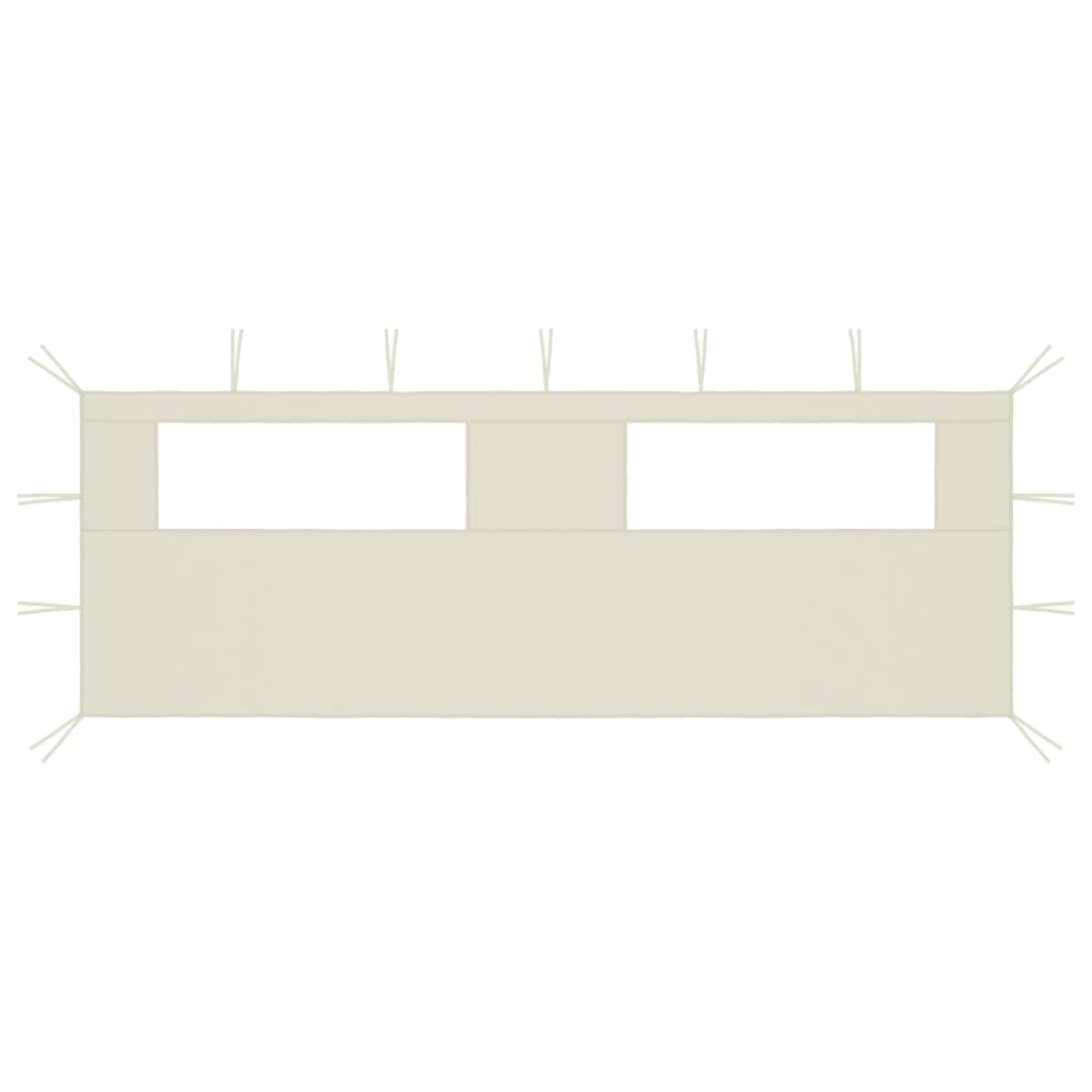 Gazebo Sidewall with Windows 6x2 m Cream