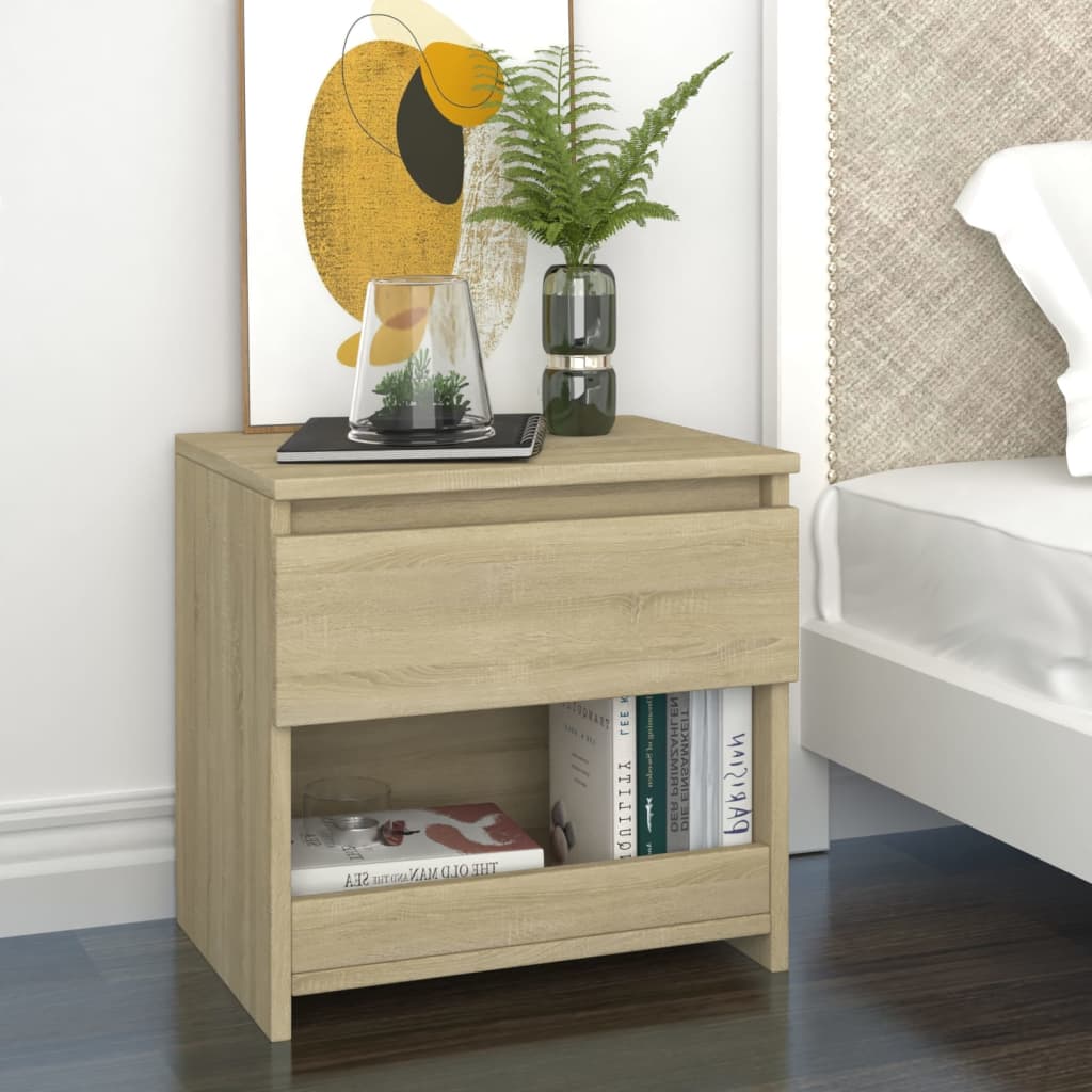 Bedside Table - EMPOLI Nightstand Sonoma Oak 40cm
