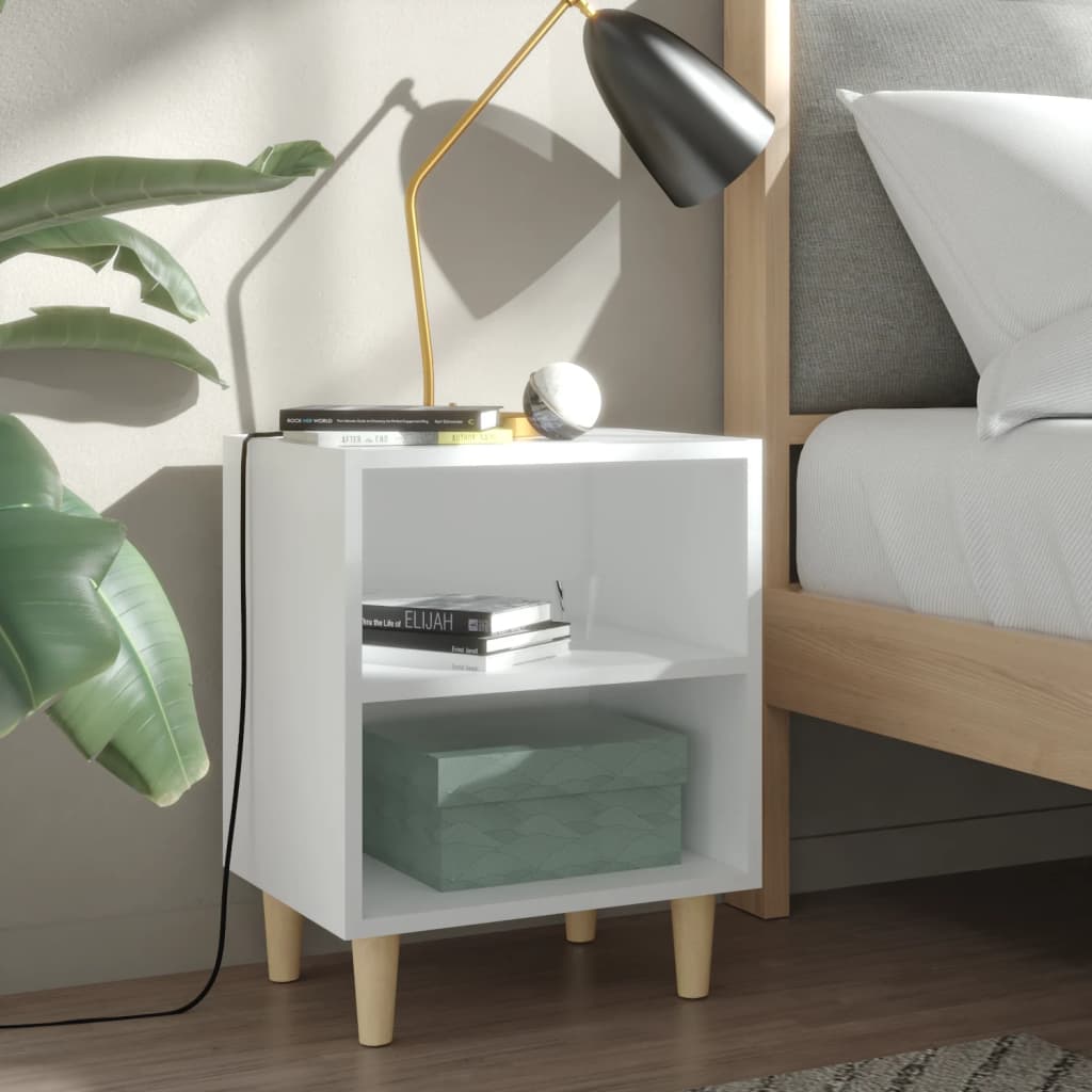 Bedside Table - ABBOTT Adara Nightstand White 40cm