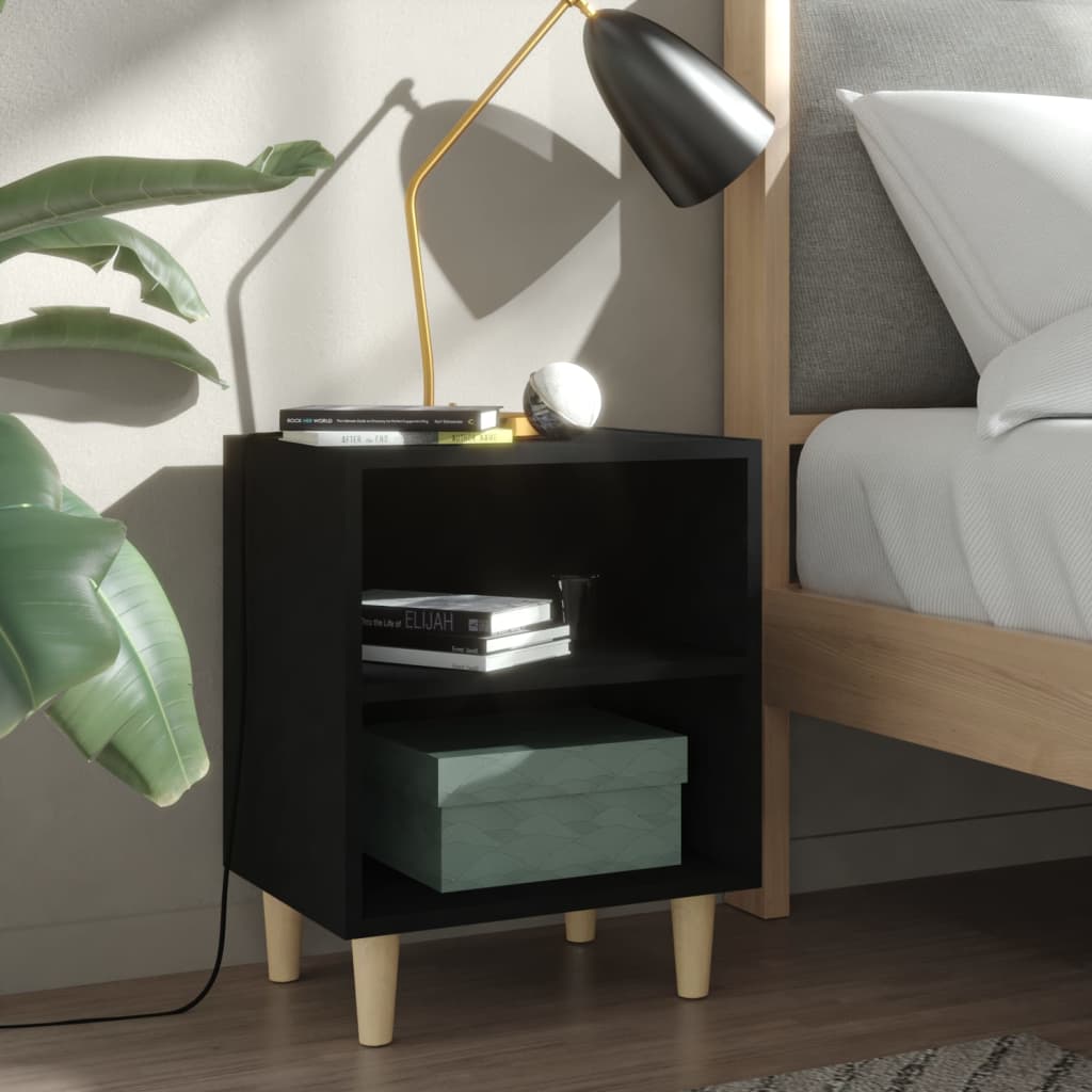 Bedside Table - ABBOTT Elys Nightstand Black 40cm