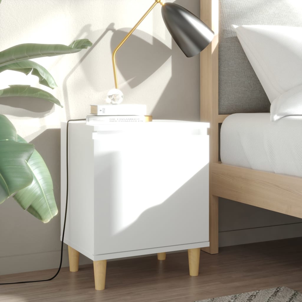 Bedside Table - ABBOTT Aspen Nightstand White 40cm