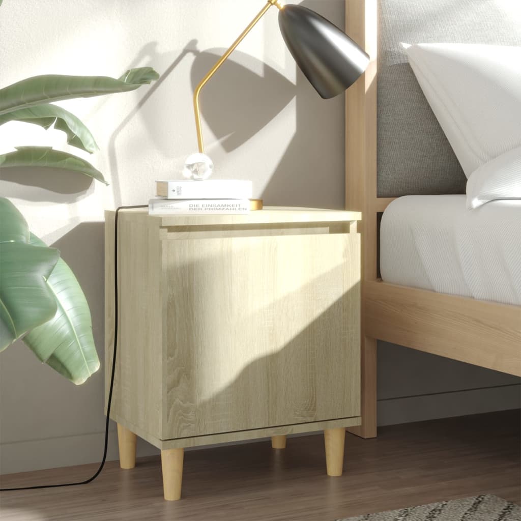 Bedside Table - ABBOTT Rowan 2 Piece Nightstand Sonoma Oak 40cm