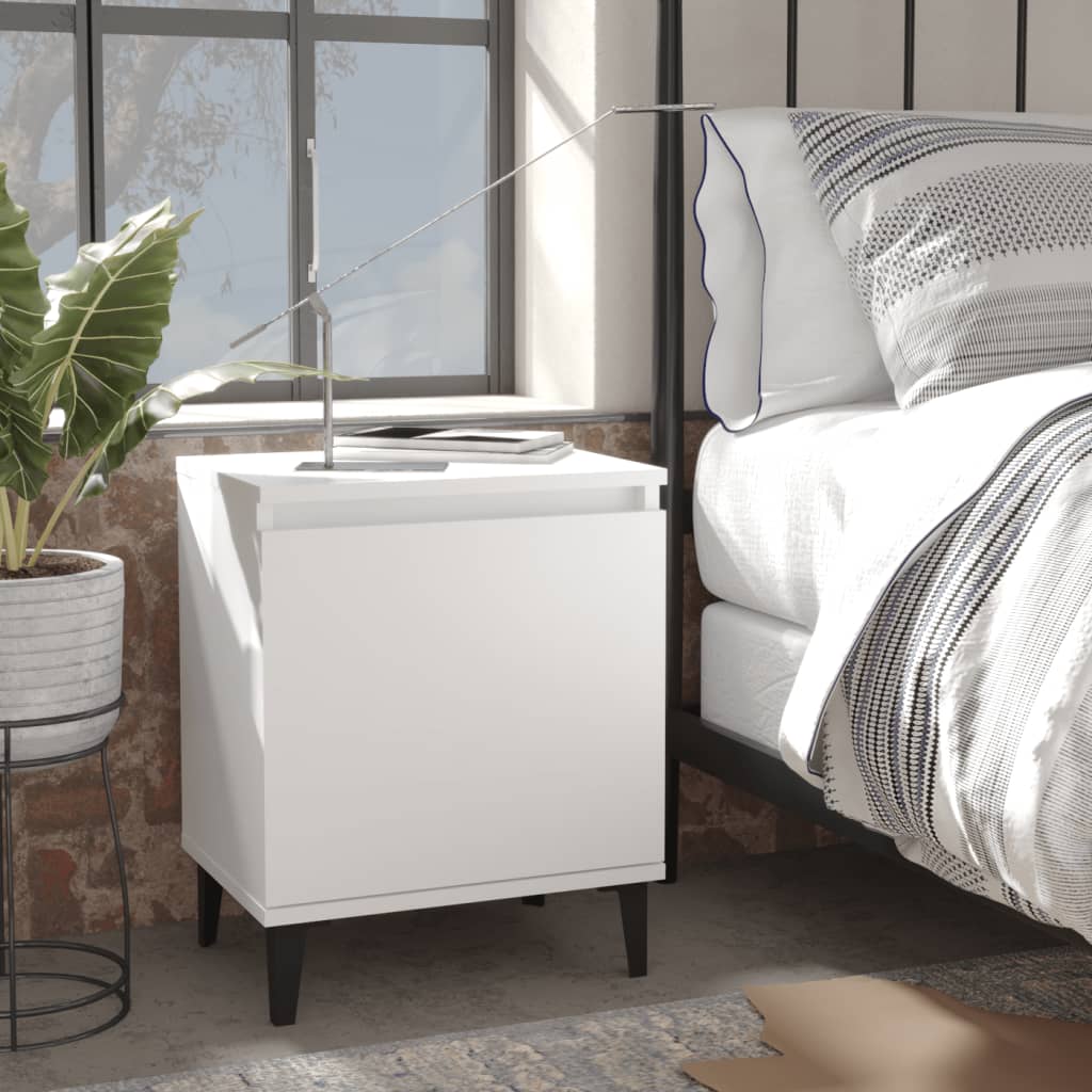 Bedside Table - WATERLOO Alba Nightstand White 40cm