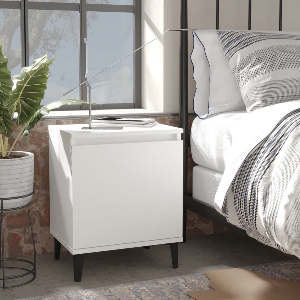 Bedside Table - WATERLOO Nova 2 Piece Nightstand White 40cm