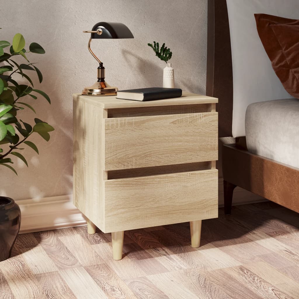 Bedside Table - QUESNEL Nightstand Sonoma Oak 40cm
