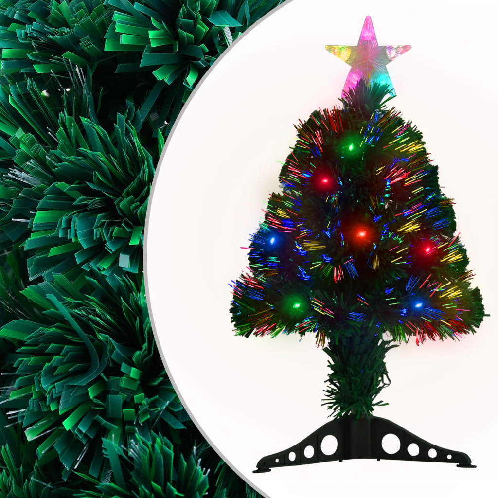 HOLWIN Pre-lit Christmas Tree with Stand&LED 64 cm Fibre Optic