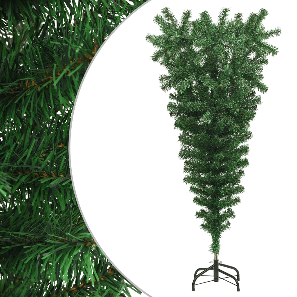 Lauxe Upside Down Artificial Christmas Tree Stand Green 150cm