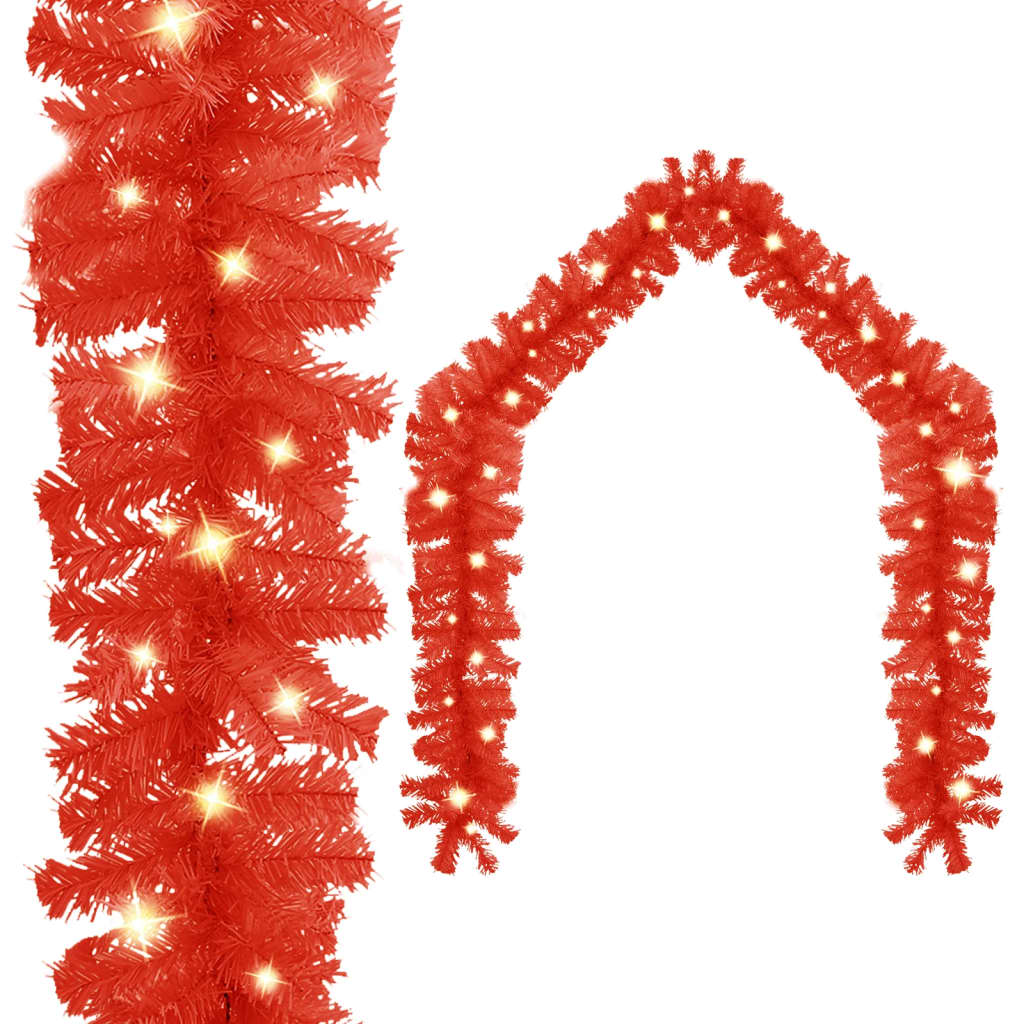 Geile Christmas Garland with LED Lights 10 m Red