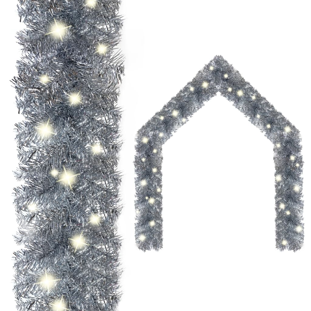 Geile Christmas Garland with LED Lights 10 m Silver
