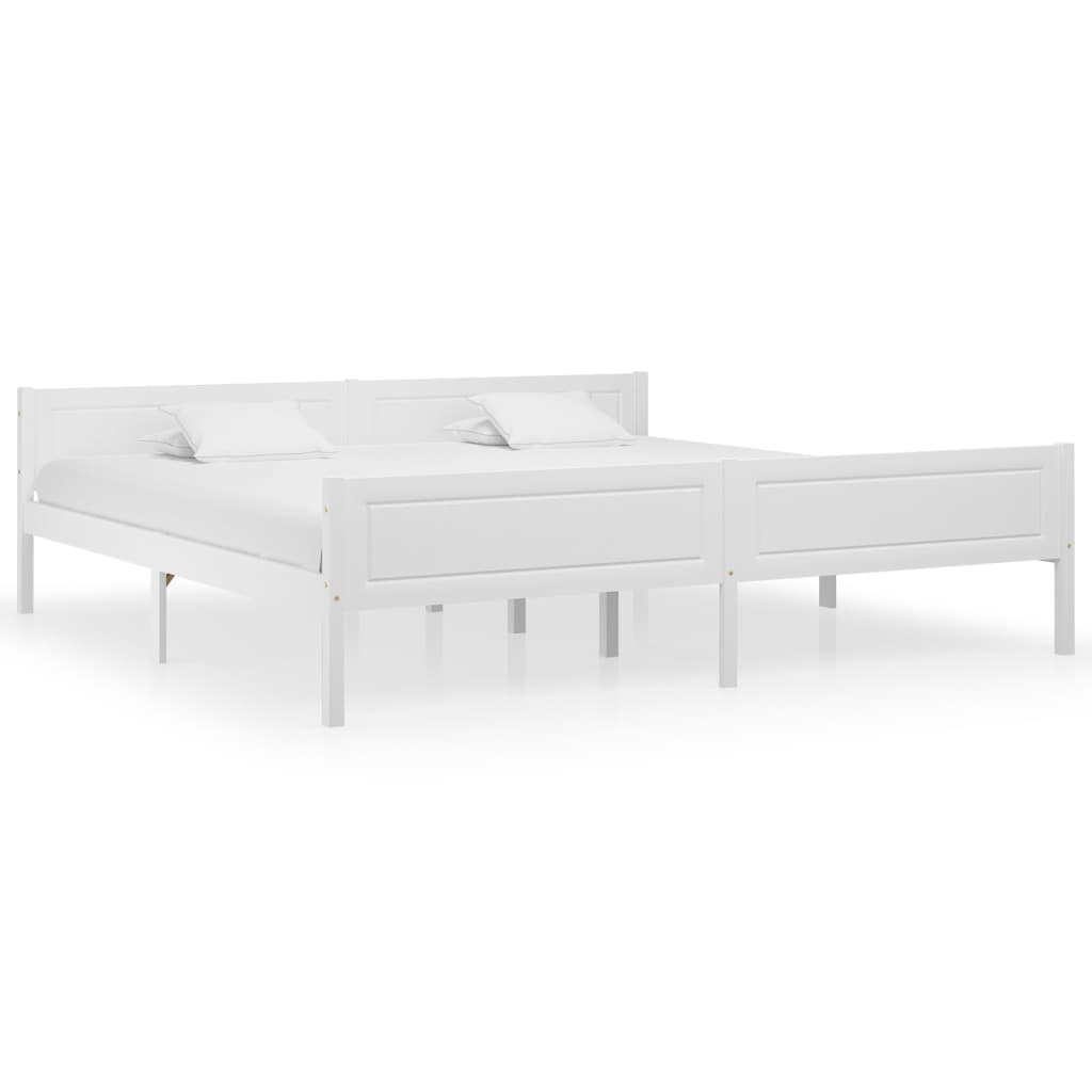 Bed Frame Solid Pinewood White 200x200 cm