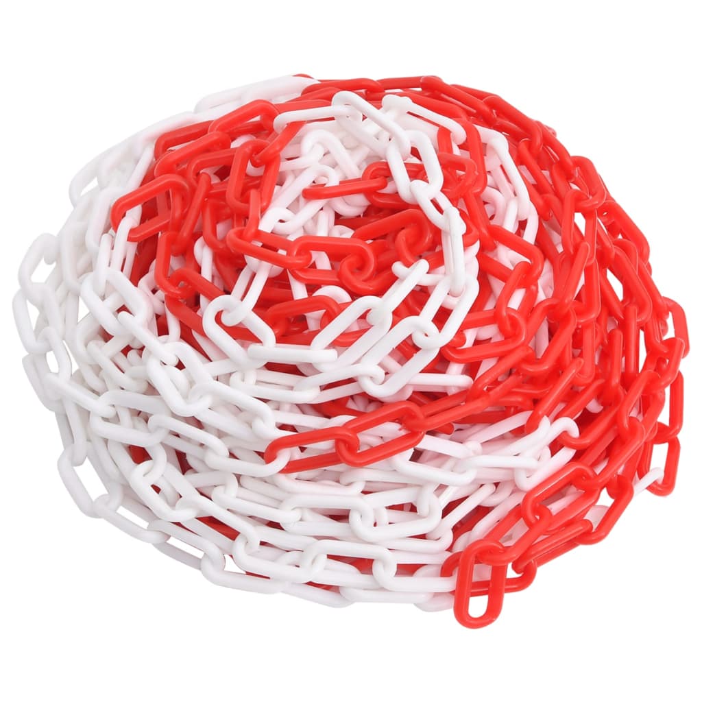 Warning Chain Red and White 30 m Ã ̃4 mm Plastic