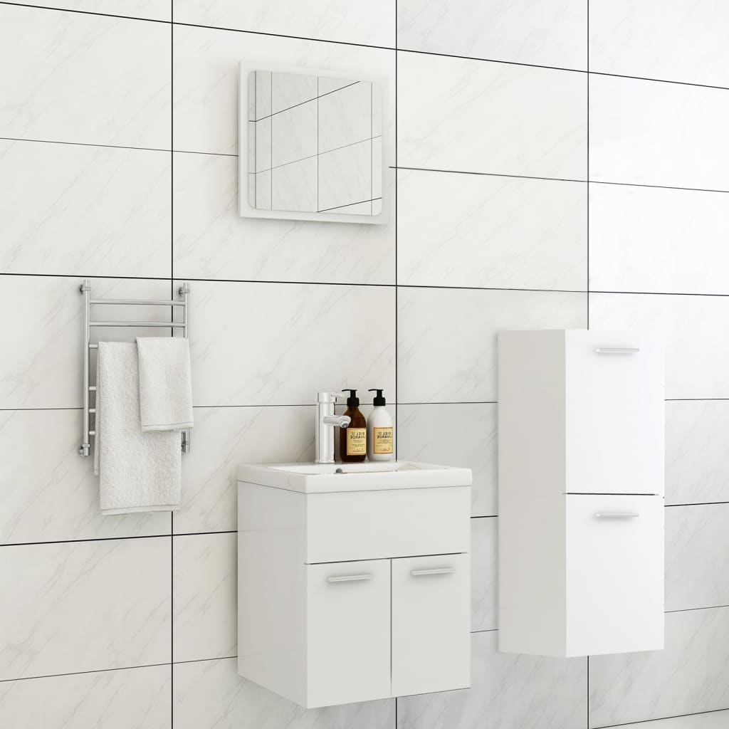 Bathroom Furniture Set White Chipboard