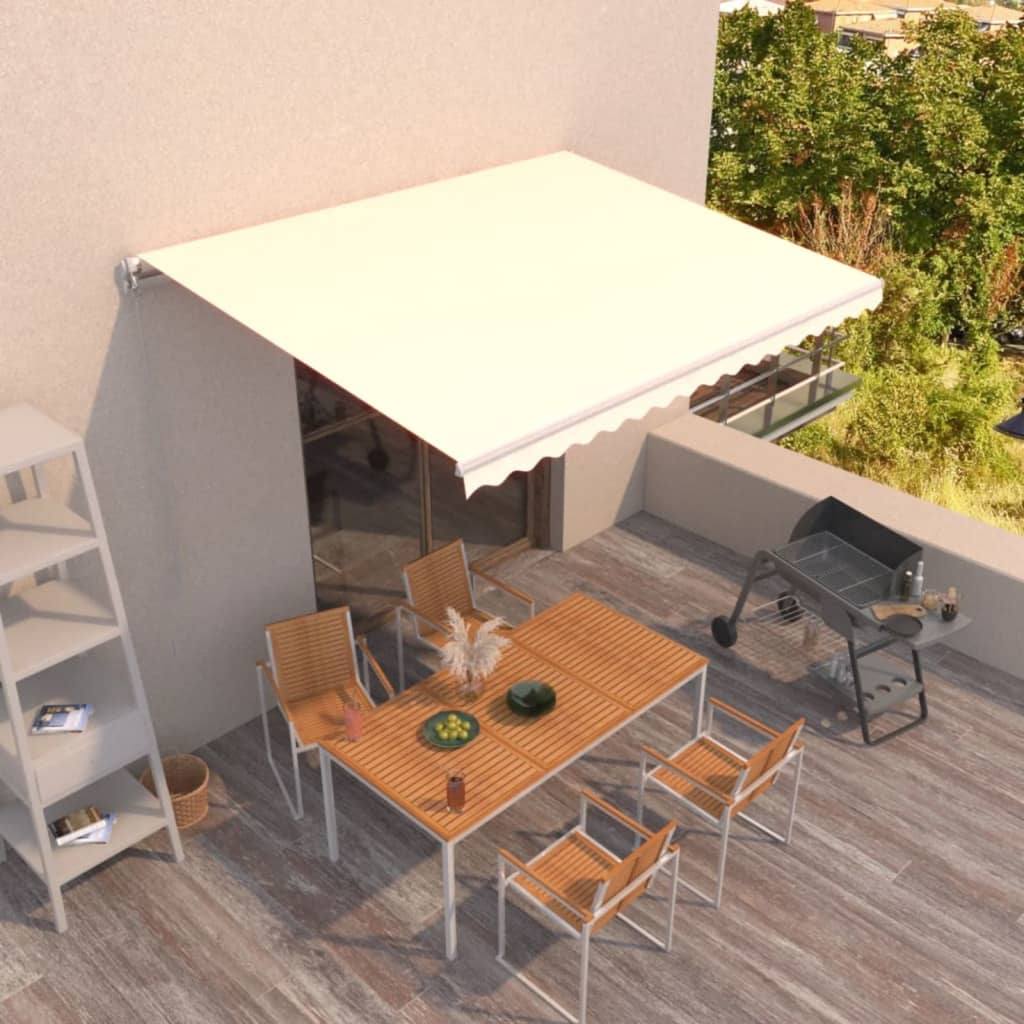 Manual Retractable Awning 400x350 cm Cream