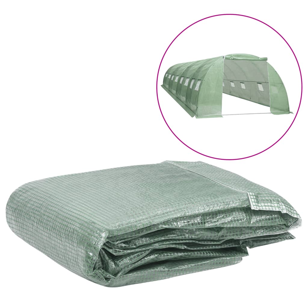 Greenhouse Replacement Cover (32 m2) 400x800x200 cm Green