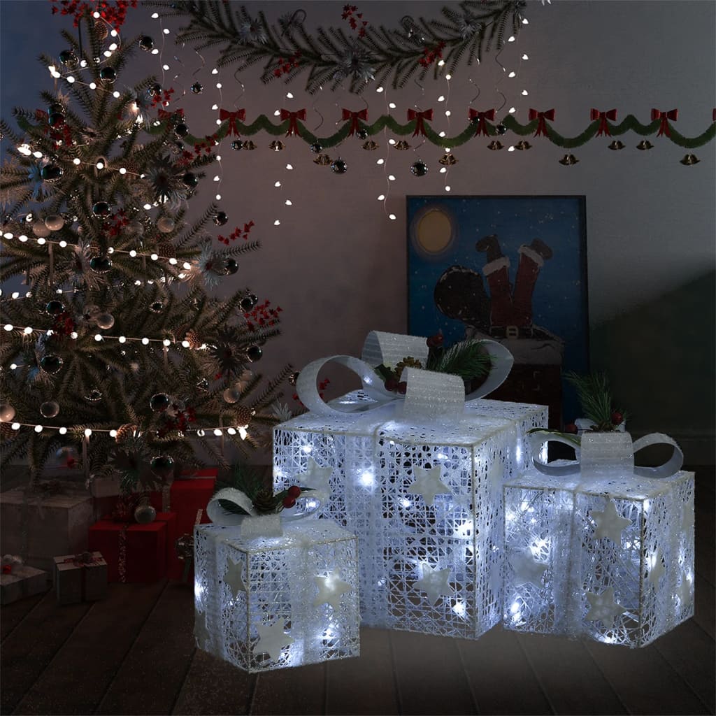 Chena Decorative Gift Boxes 3 pcs White Outdoor Indoor
