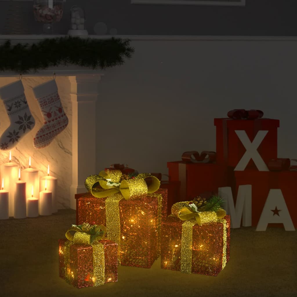 Chena Decorative Gift Boxes 3 pcs Red Outdoor Indoor