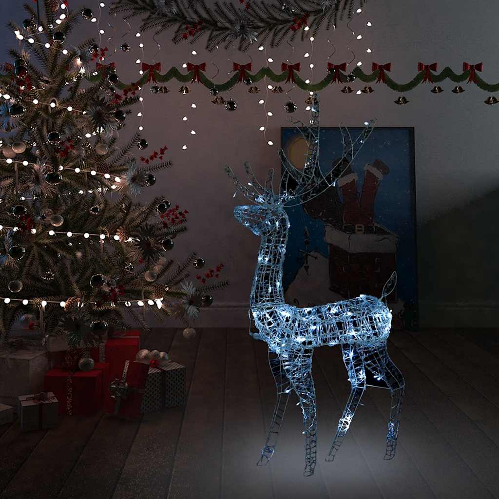 GLISTEN Acrylic Reindeer Christmas Decoration 140 LEDs 120 cm Cold White