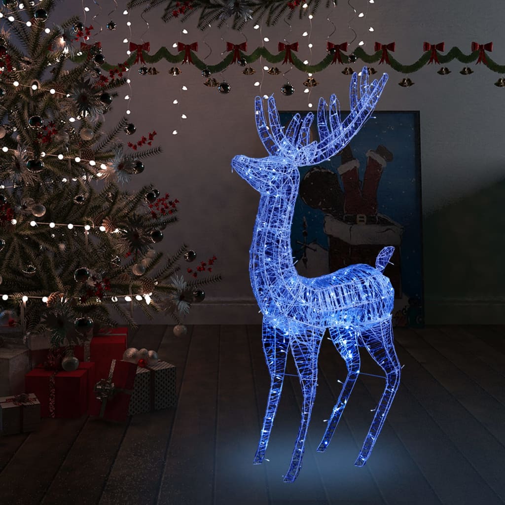 GLISTEN XXL Acrylic Christmas Reindeer 250 LED 180 cm Blue