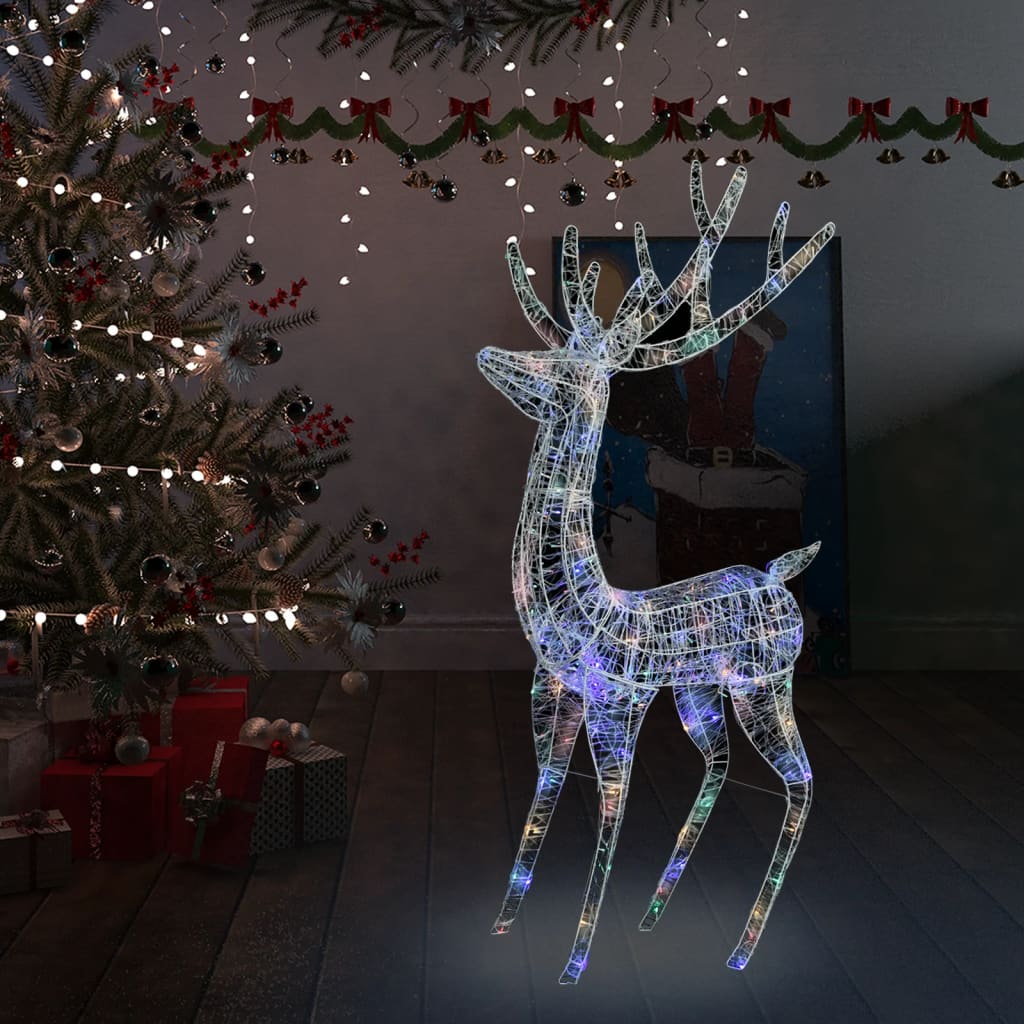 GLISTEN XXL Acrylic Christmas Reindeer 250 LED 180 cm Colourful