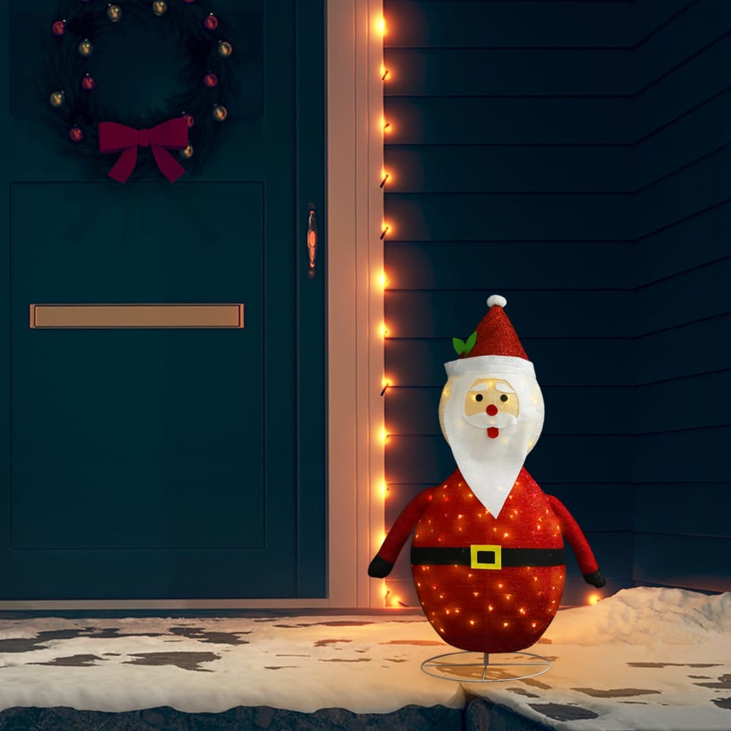 Chena Decorative Christmas Santa Claus Figure LED Luxury Fabric 90cm
