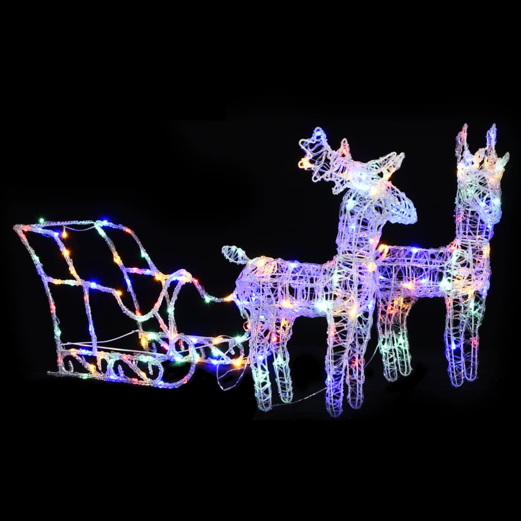 Roche Christmas Decoration Reindeers and Sleigh 160 LEDs 130cm Acrylic
