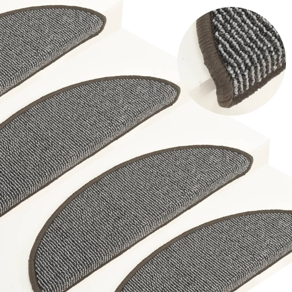 Carpet Stair Treads 15 Pcs Grey 56x17x3cm