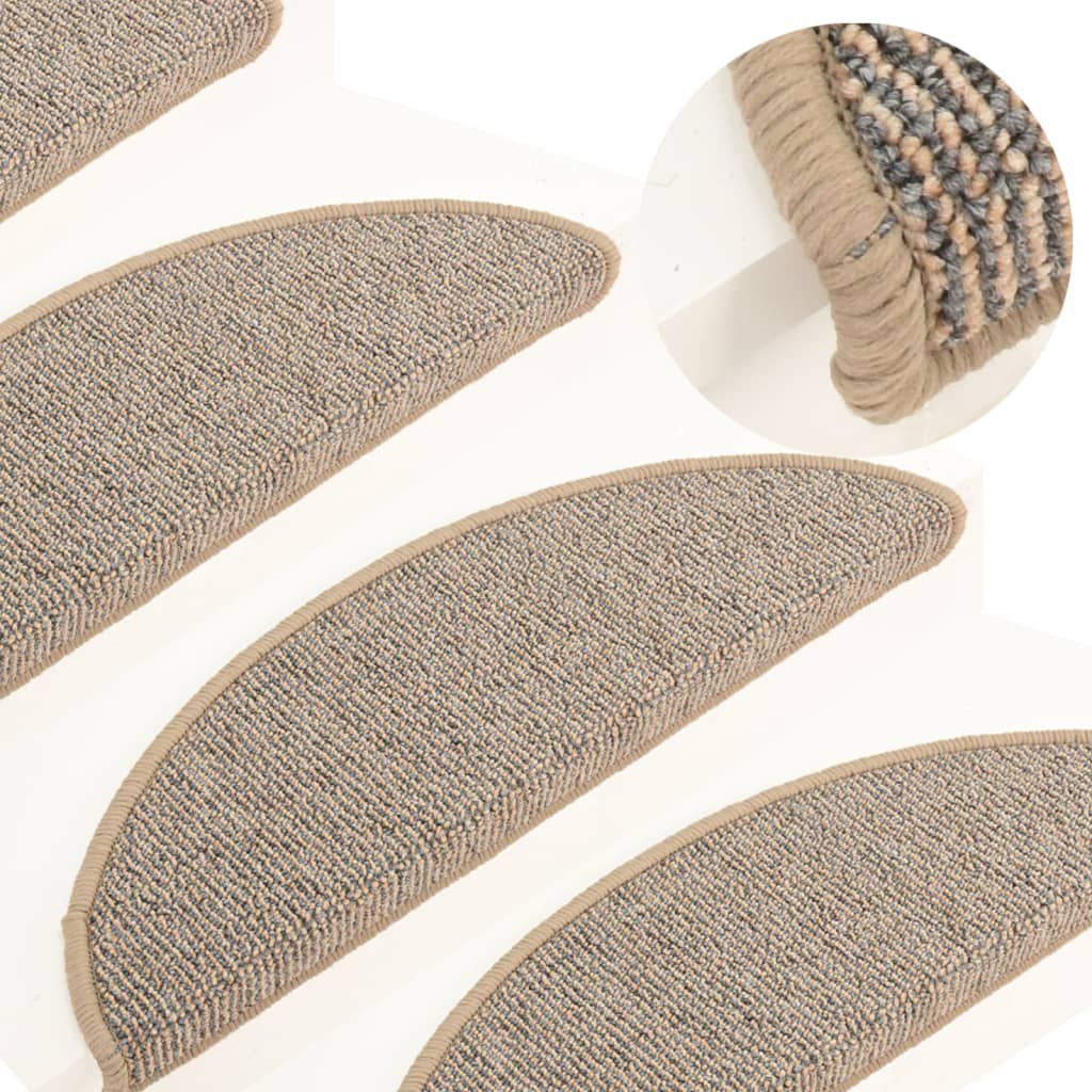 Carpet Stair Treads 15 Pcs Brown 56x17x3cm