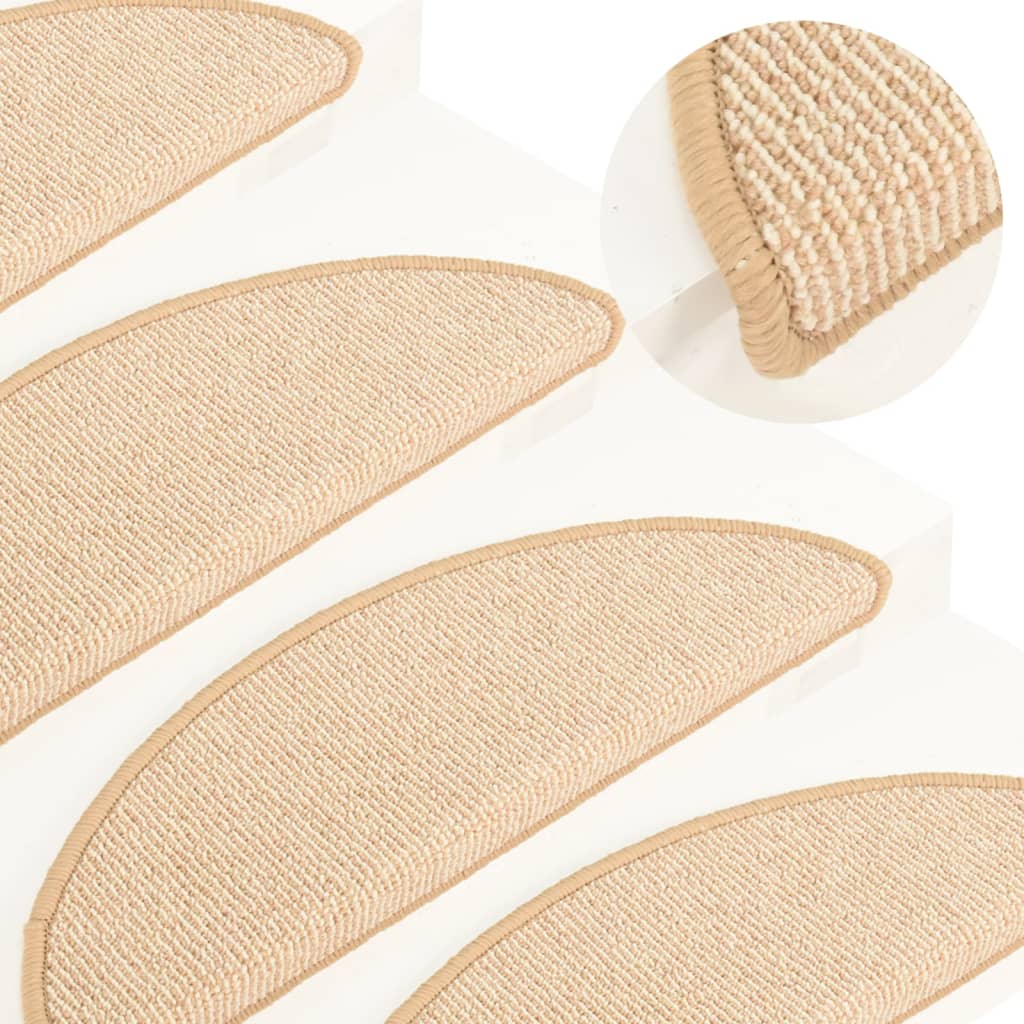 Carpet Stair Treads 15 Pcs Cream 56x17x3cm