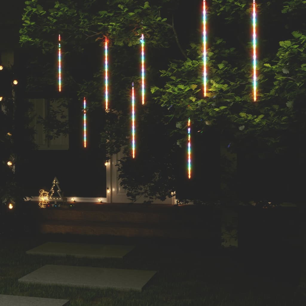 Meteor Lights 8 Pcs 50cm Colourful 288 LEDs Indoor Outdoor
