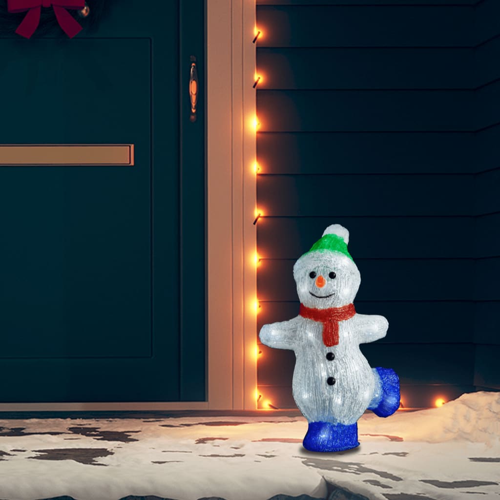 Chena LED Christmas Acrylic Snowman Figure Indoor and Outdoor 30cm