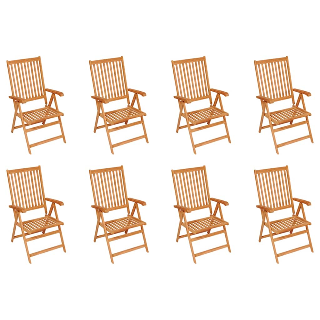 Reclining Garden Chairs 8 Pieces Solid Teak Wood