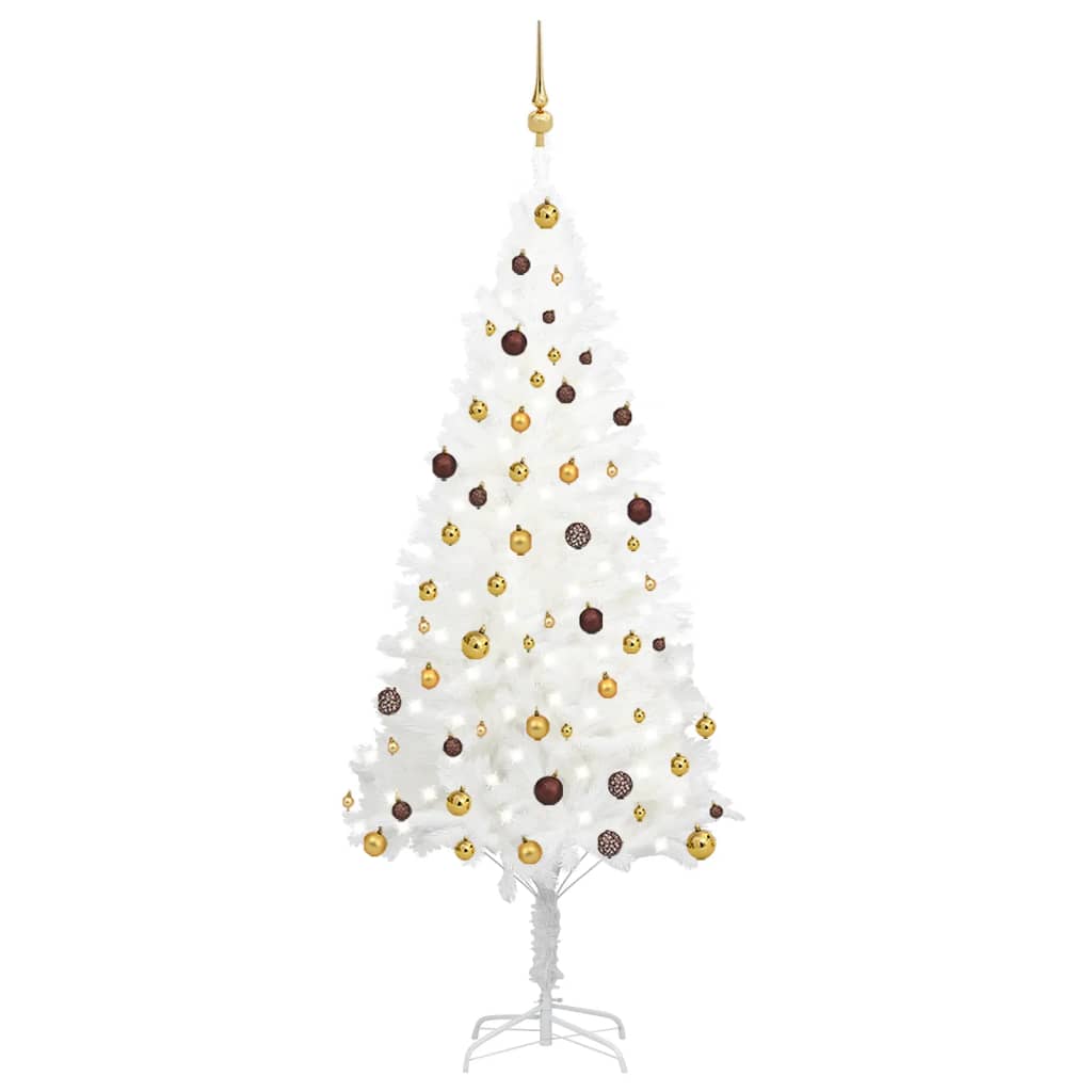 Fluer Pre-lit Christmas Tree Ball Set White 210cm