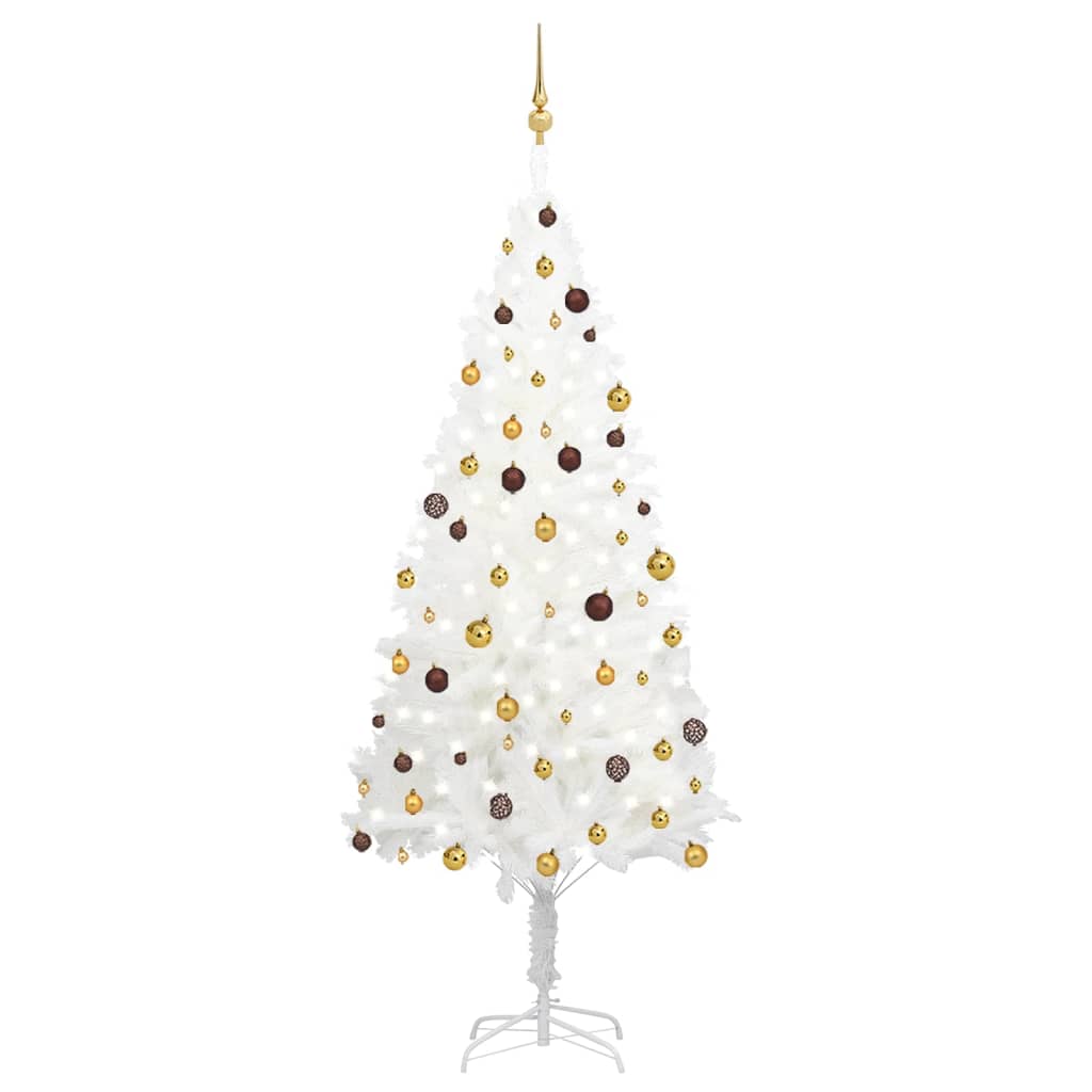 Fluer Pre-lit Christmas Tree Ball Set White 240cm