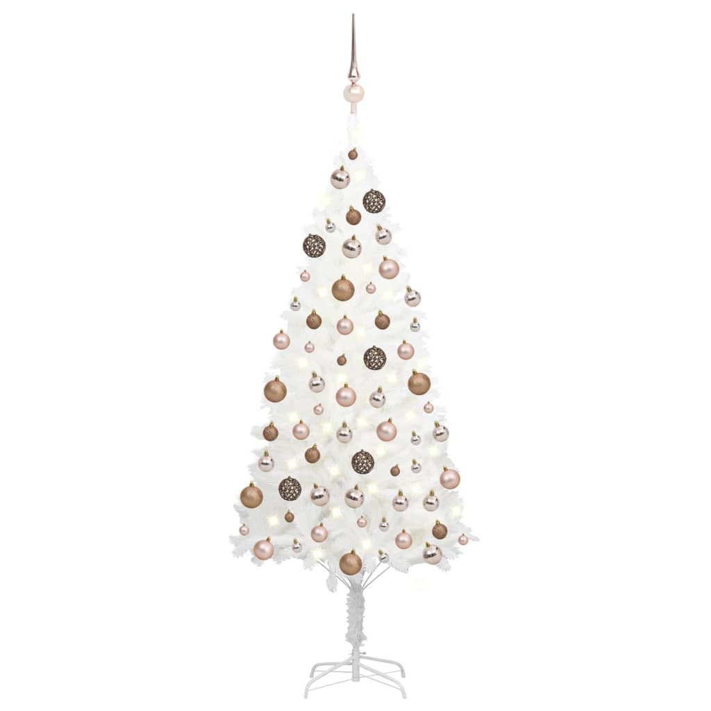Fluer 120cm White Pre-lit Tree Ball Set