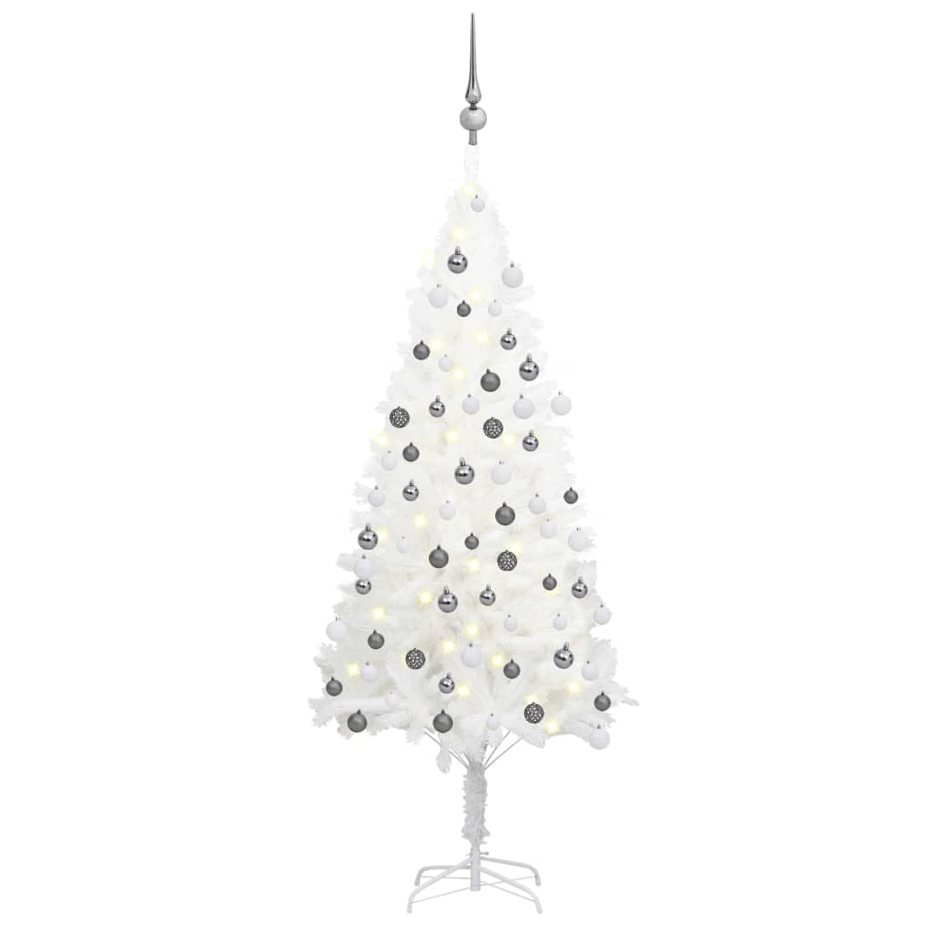 Fluer White Pre-lit Tree Ball Set 120cm