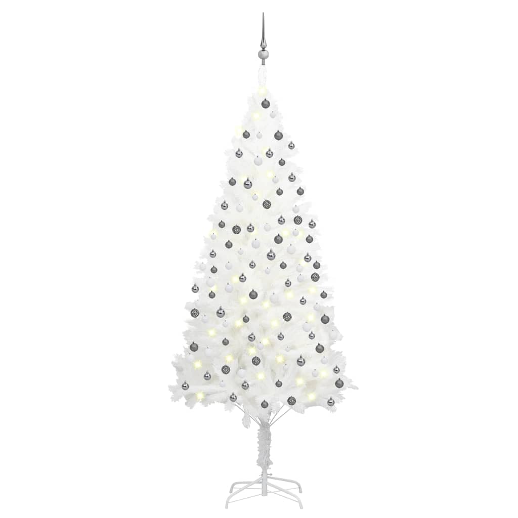 Fluer White Pre-lit Tree Ball Set 210cm