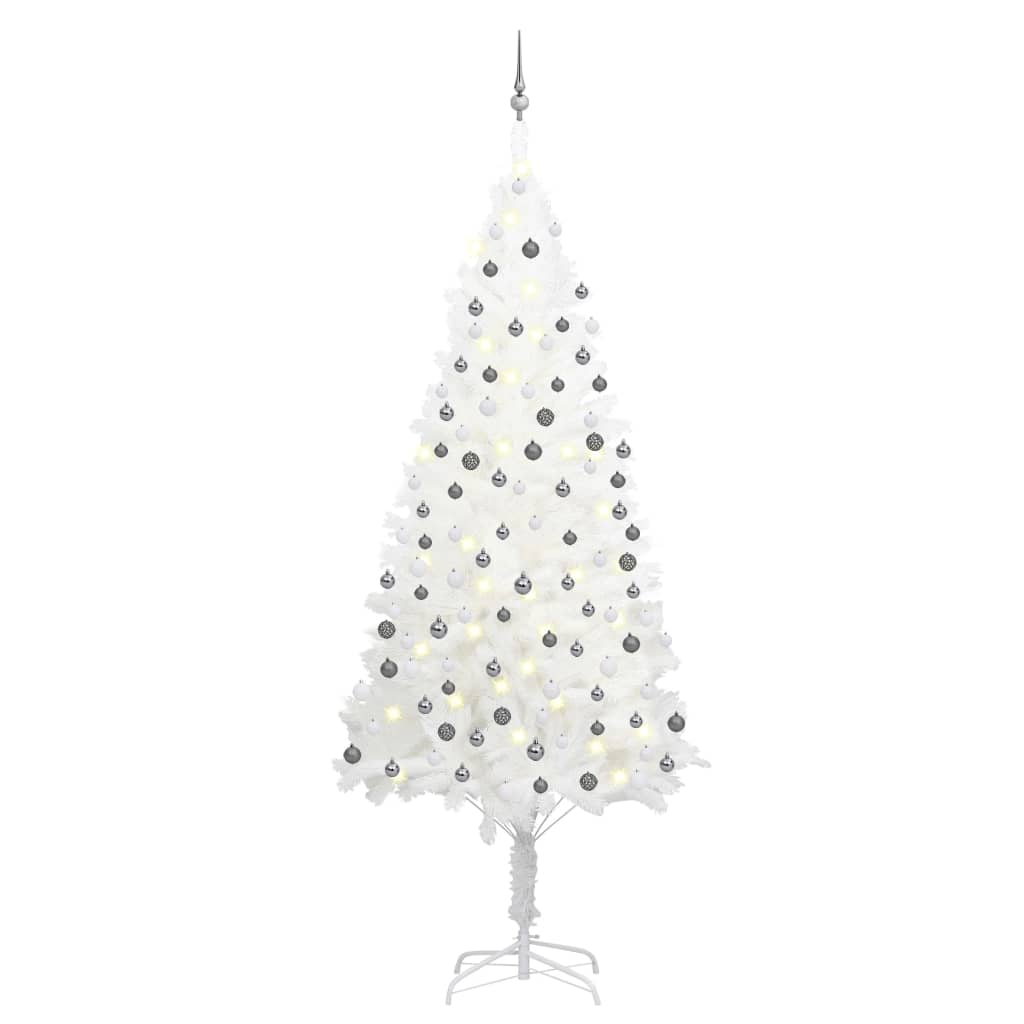 Fluer White Pre-lit Tree Ball Set 240cm