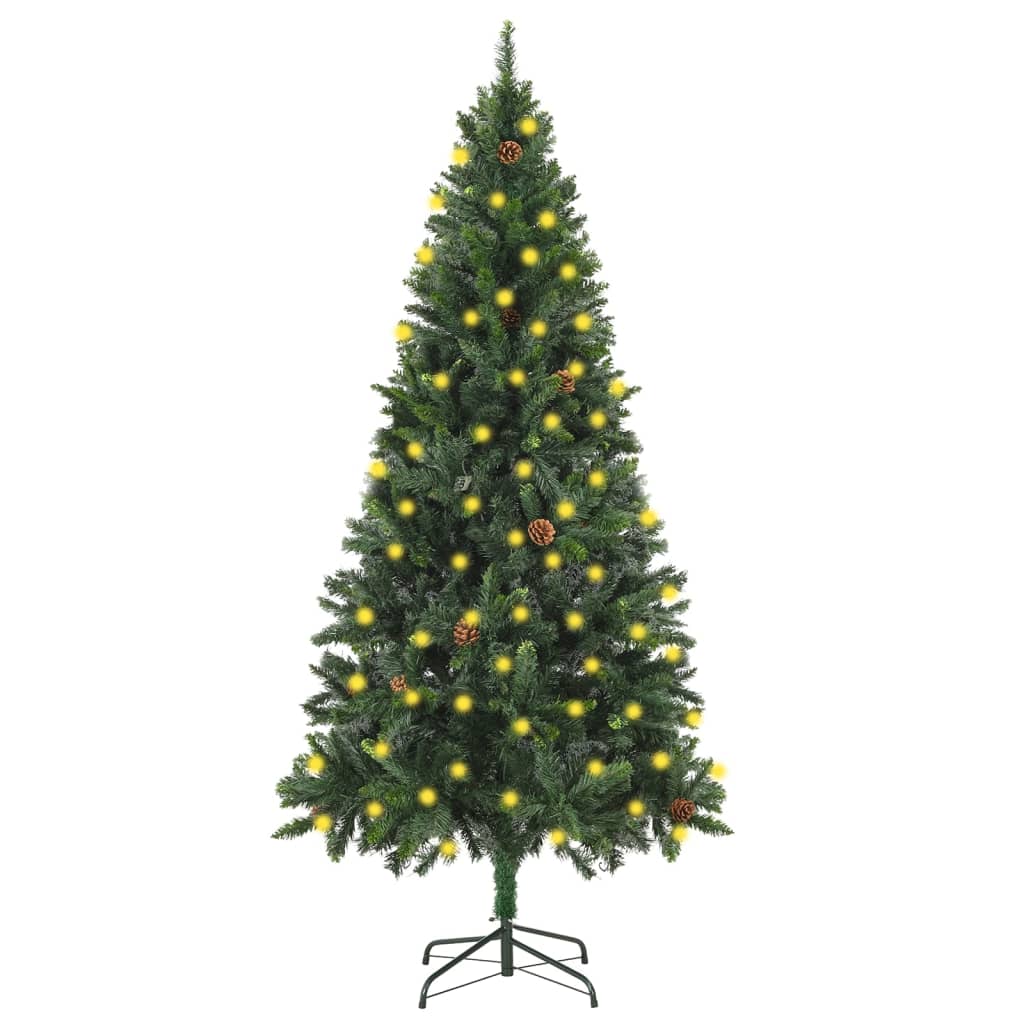 NUTREL Artificial Pre-lit Christmas Tree with Pine Cones Green 180 cm