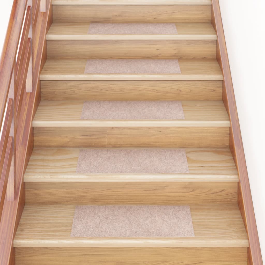 Self-adhesive Stair Mats Rectangular 15 pcs 60x25 cm Light Brown