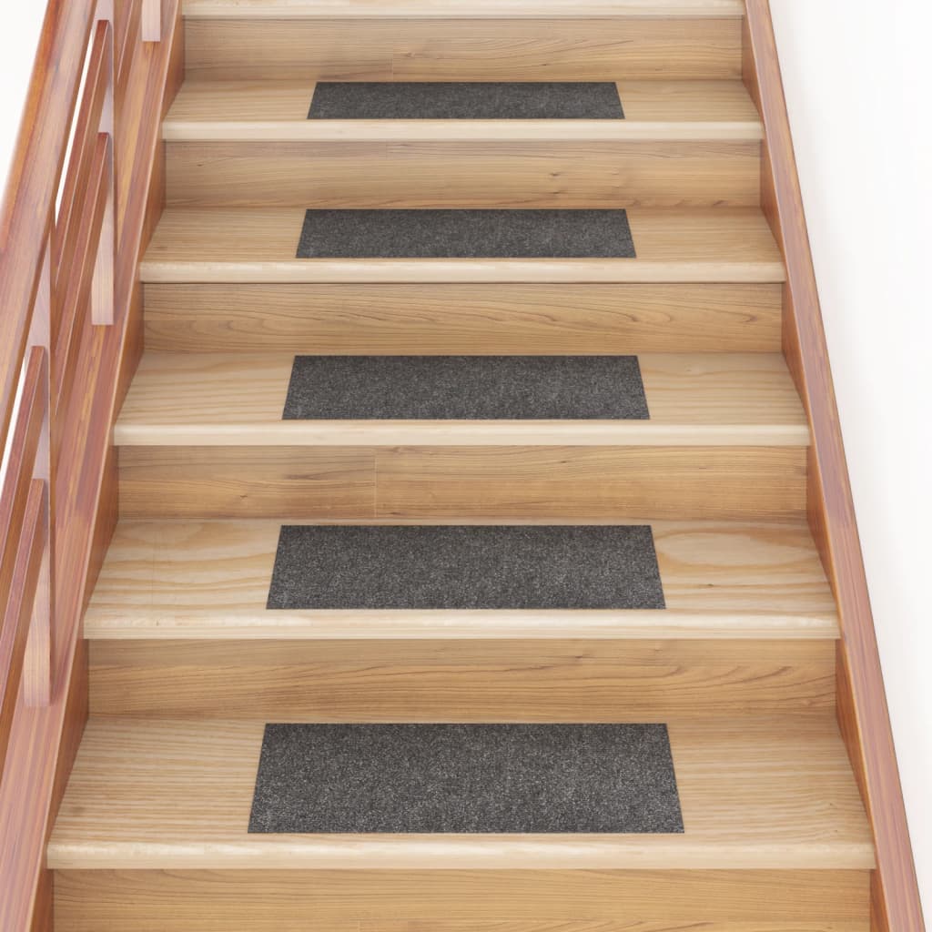 Self-adhesive Stair Mats Rectangular 15 pcs 60x25 cm Anthracite