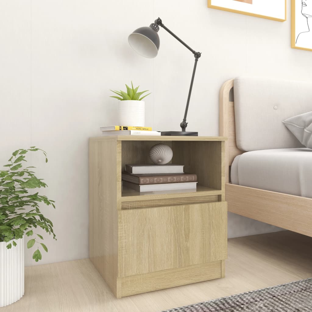 Bedside Table - MANNING Nightstand Sonoma Oak 40cm