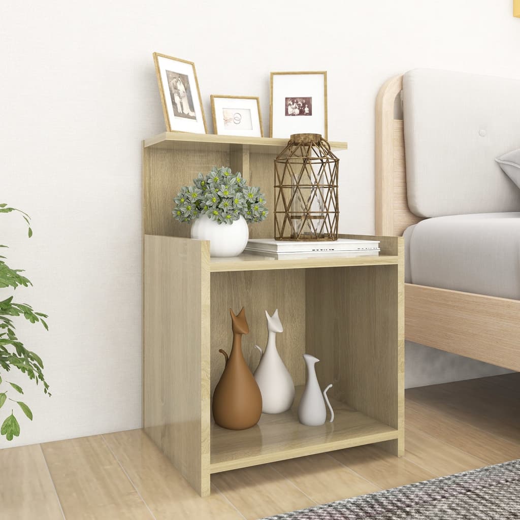 Bedside Table - NORTON 2 Piece Nightstand Sonoma Oak 40cm