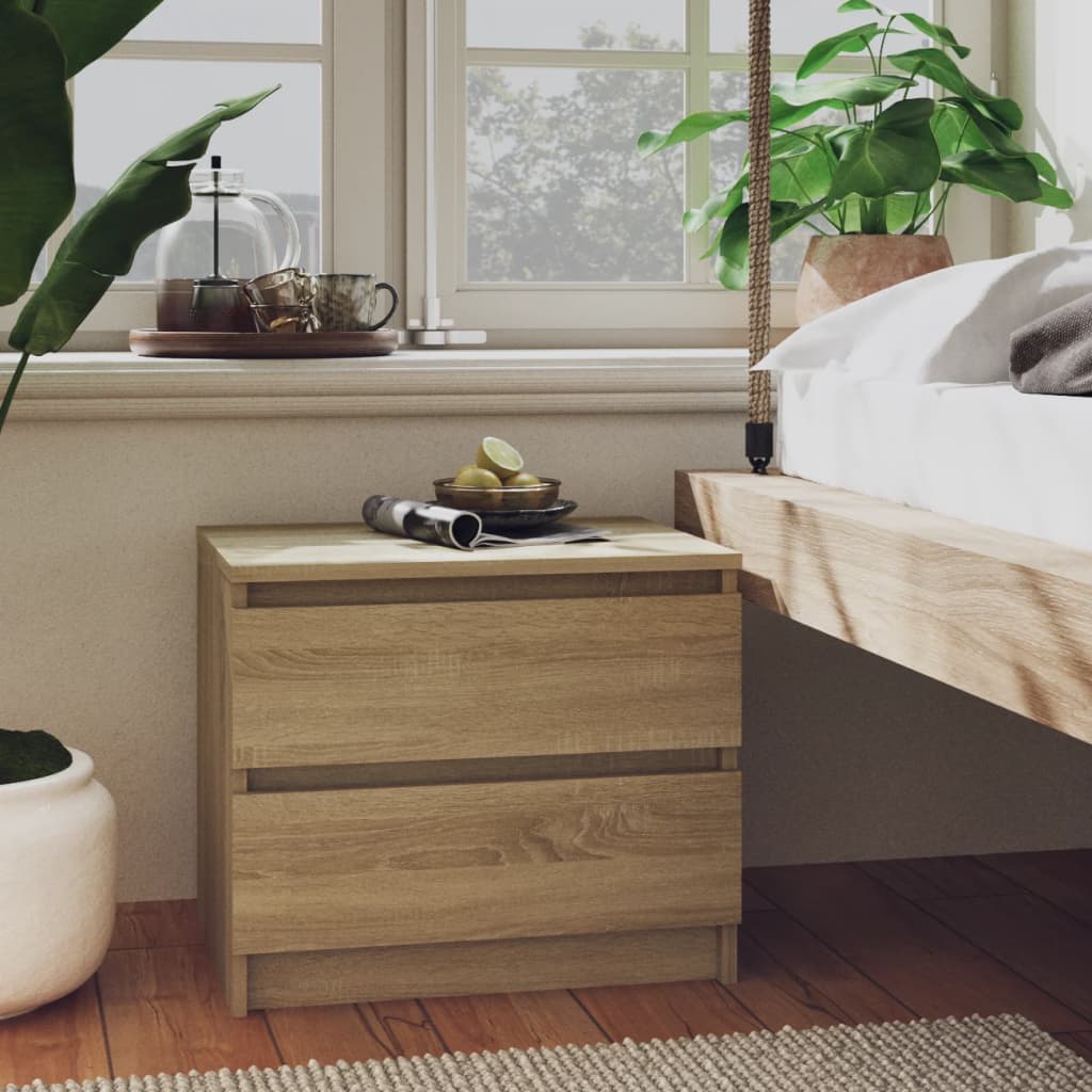Bedside Table - BOLTON Nightstand Sonoma Oak 50cm