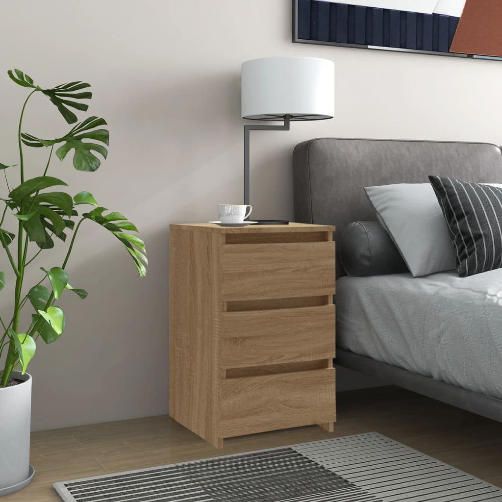 Bedside Table - NAPOLI Nightstand Sonoma Oak 40cm