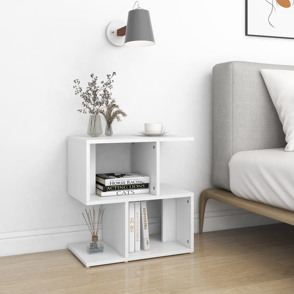 Bedside Table - CLEVELAND 2 Piece Nightstand White 50cm