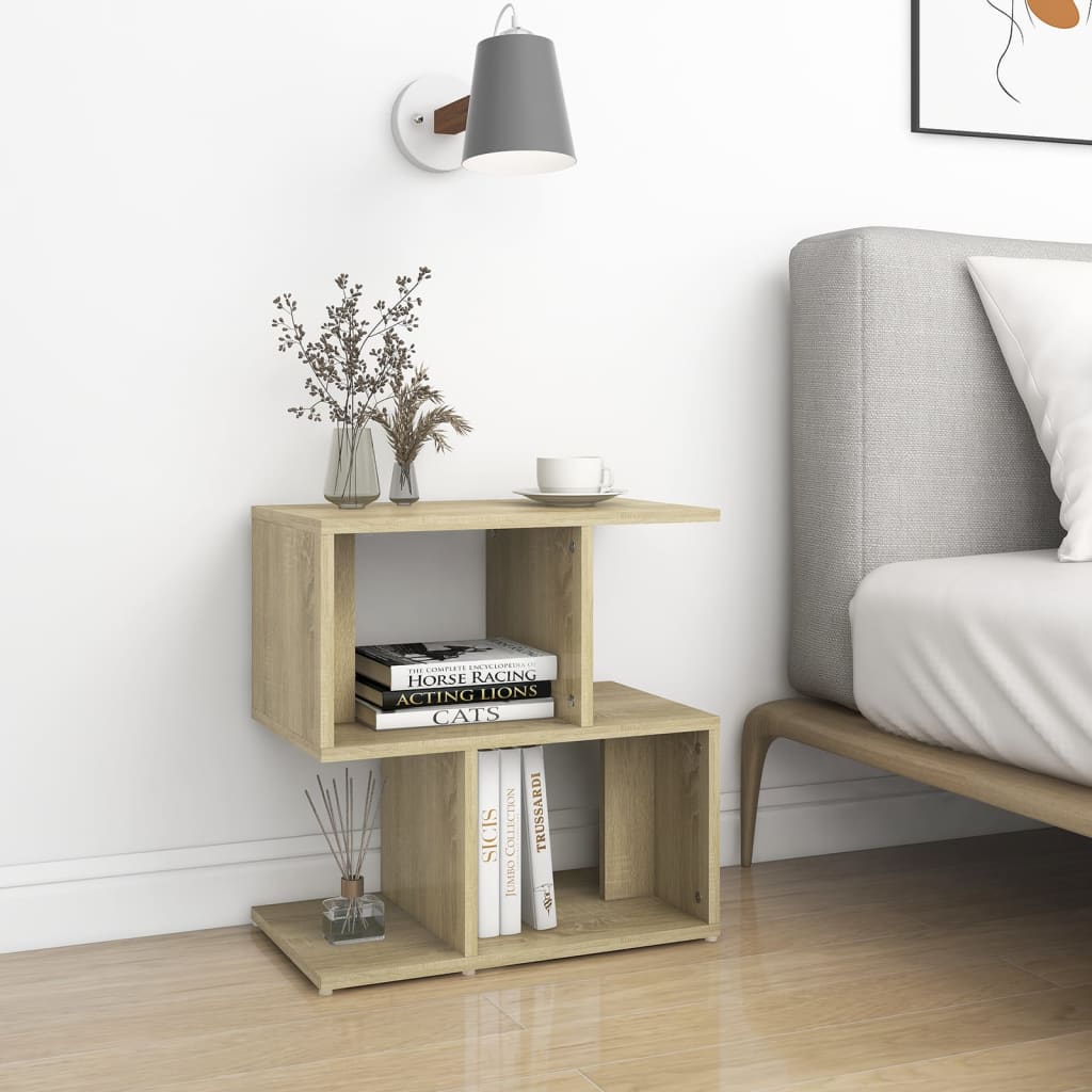 Bedside Table - CLEVELAND 2 Piece Nightstand Sonoma Oak 50cm
